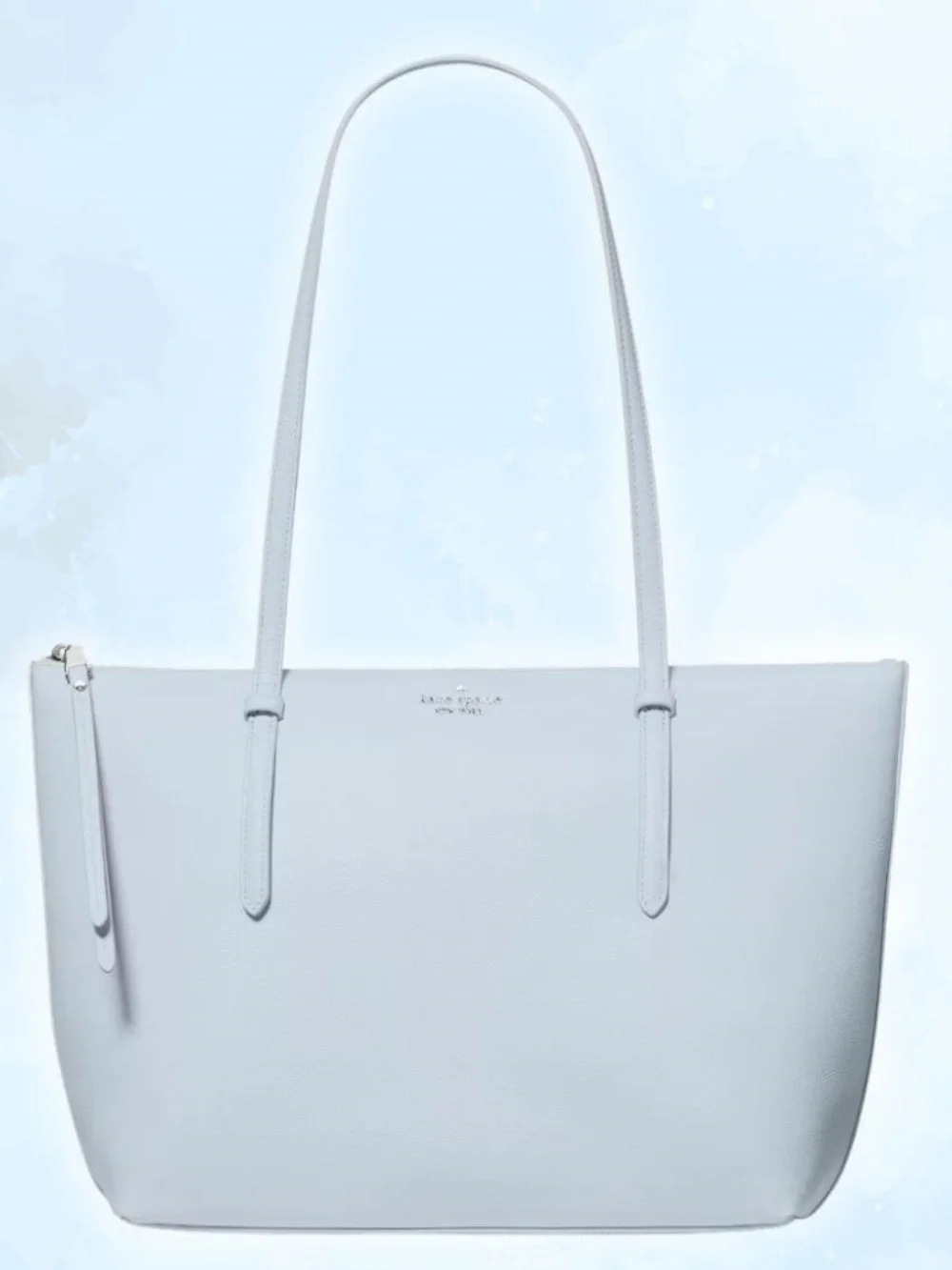 ♠️Kate Spade New York All Day Medium Leather Tote Bag, Pale Sapphire Blue NWT
